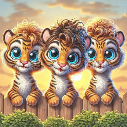 Over the Fence - Tigers © 40x40 (print to order)