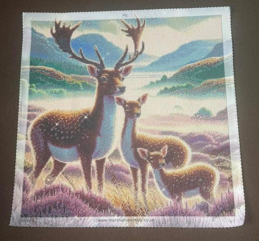 Deer in a Scottish Glenn completed by Ami Major