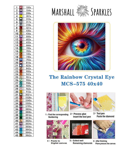 The Rainbow Crystal Eye © 40x40 FULL CRYSTAL Square DRILL (print to order)