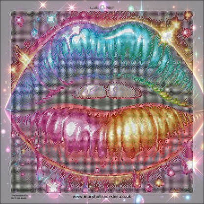 The Rainbow Kiss © 40x40 Square FULL CRYSTAL - (PTO)