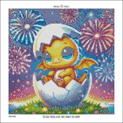 12 Months of Dragons ( 13 canvas, Free Birthday Dragon) © 30x30