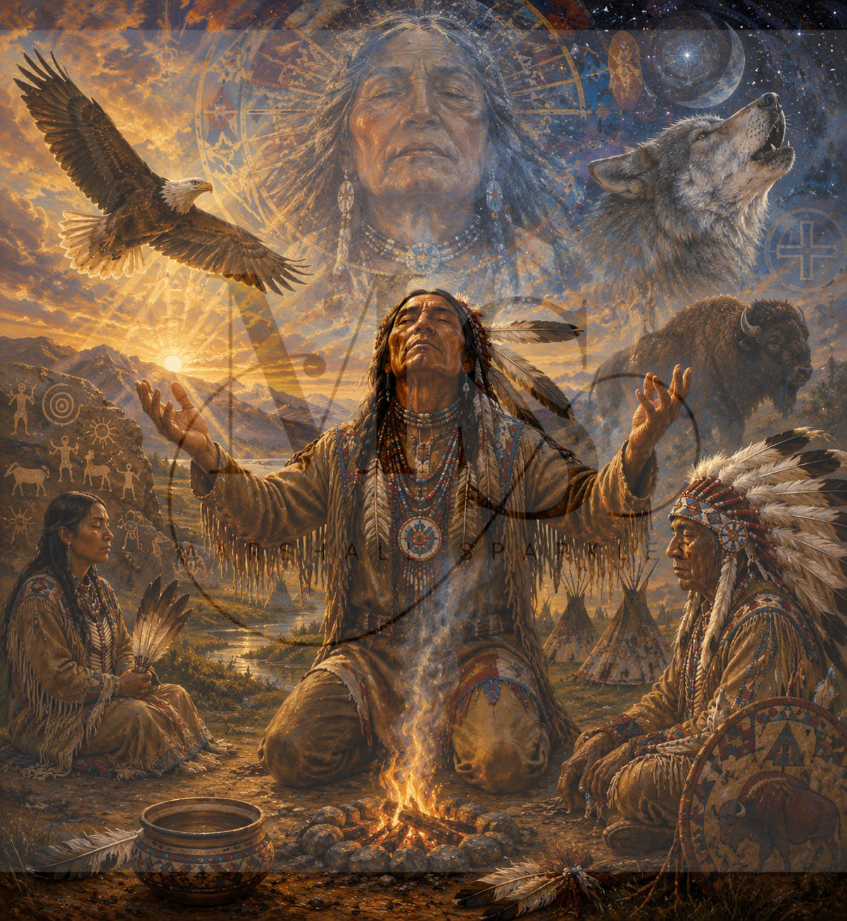 The Spirit of the Ancestors © 60x60 by KT Designs