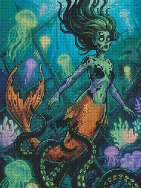 Rotting‑Reef Mermaid © 60x80