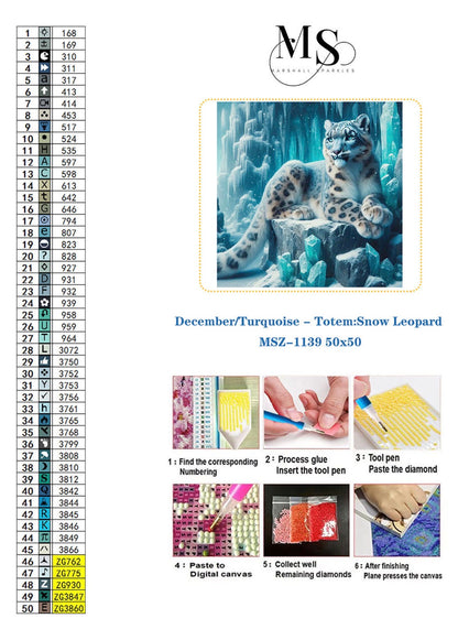 December/Turquoise - Totem:Snow Leopard © 50x50