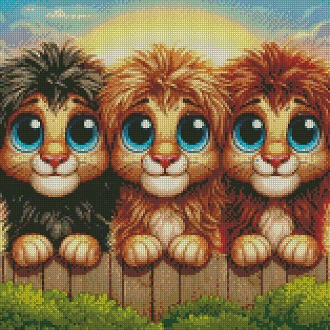 Over the Fence - Lion © 40x40 (print to order)