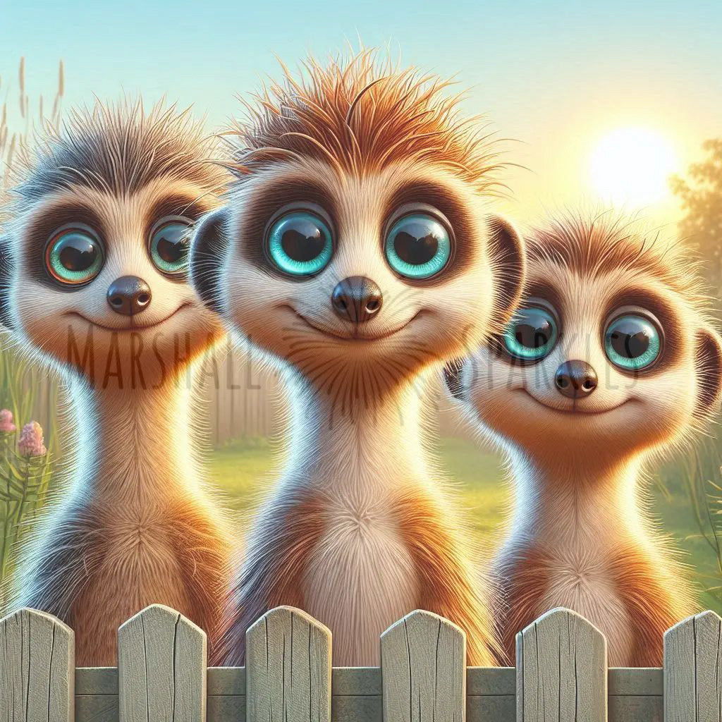 Over the Fence - Meerkats © 40x40 (print to order)