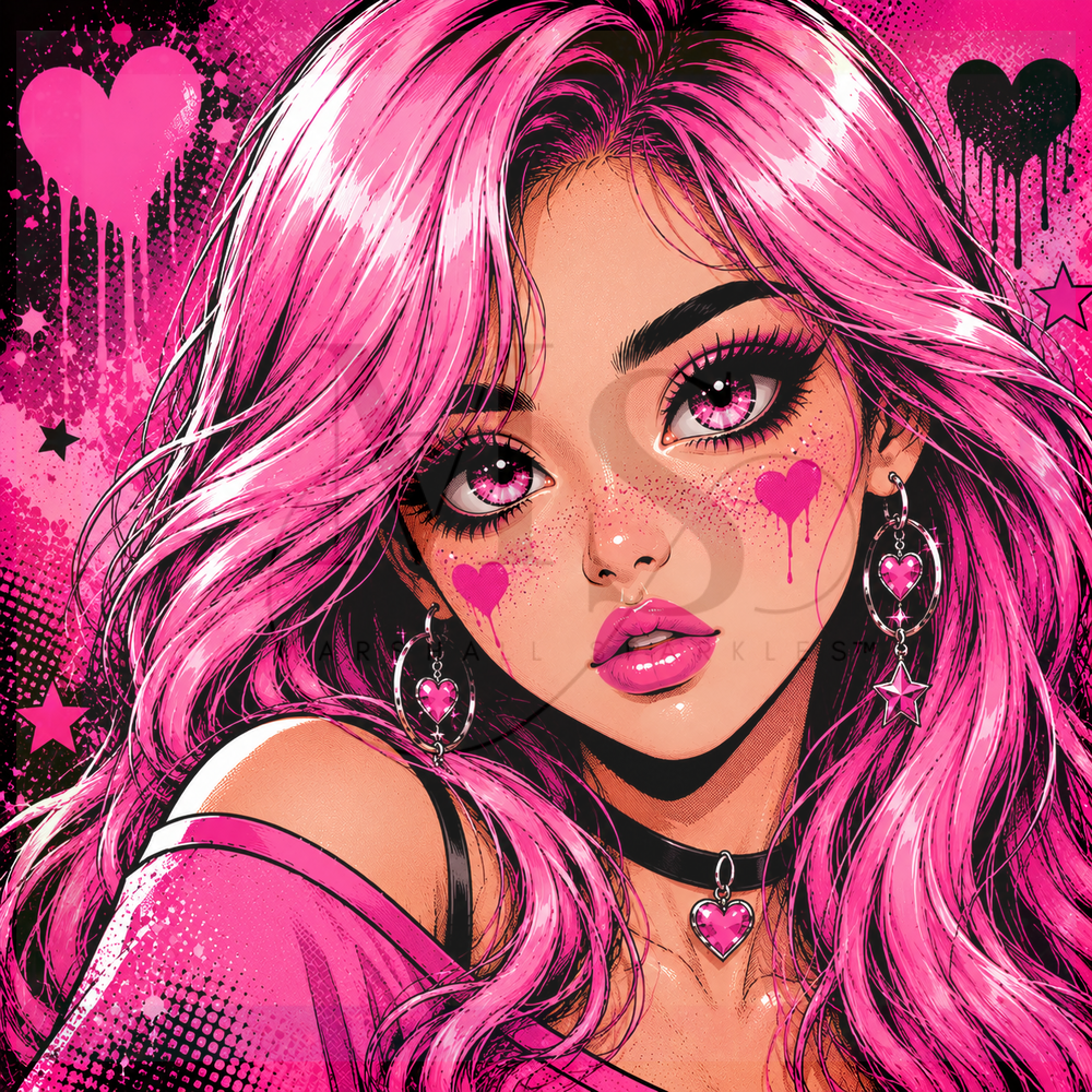 Pink Heart Rebel © 60x60 by CrazyLone Wolf