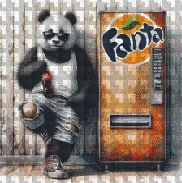 Rust & Fur - Panda © 50x50 (print to order)