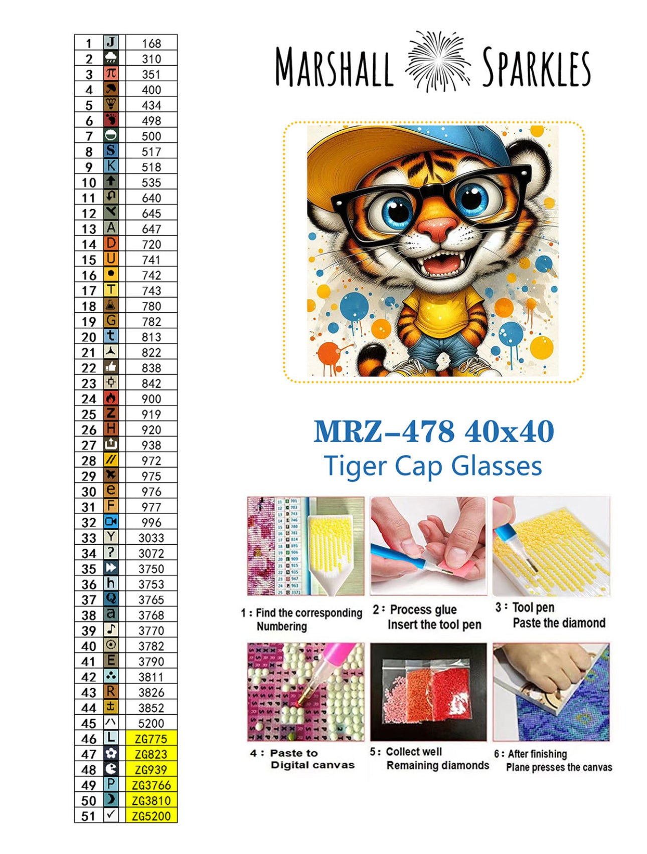 Tiger Cap Glasses © Round Fairy Drill 40x40