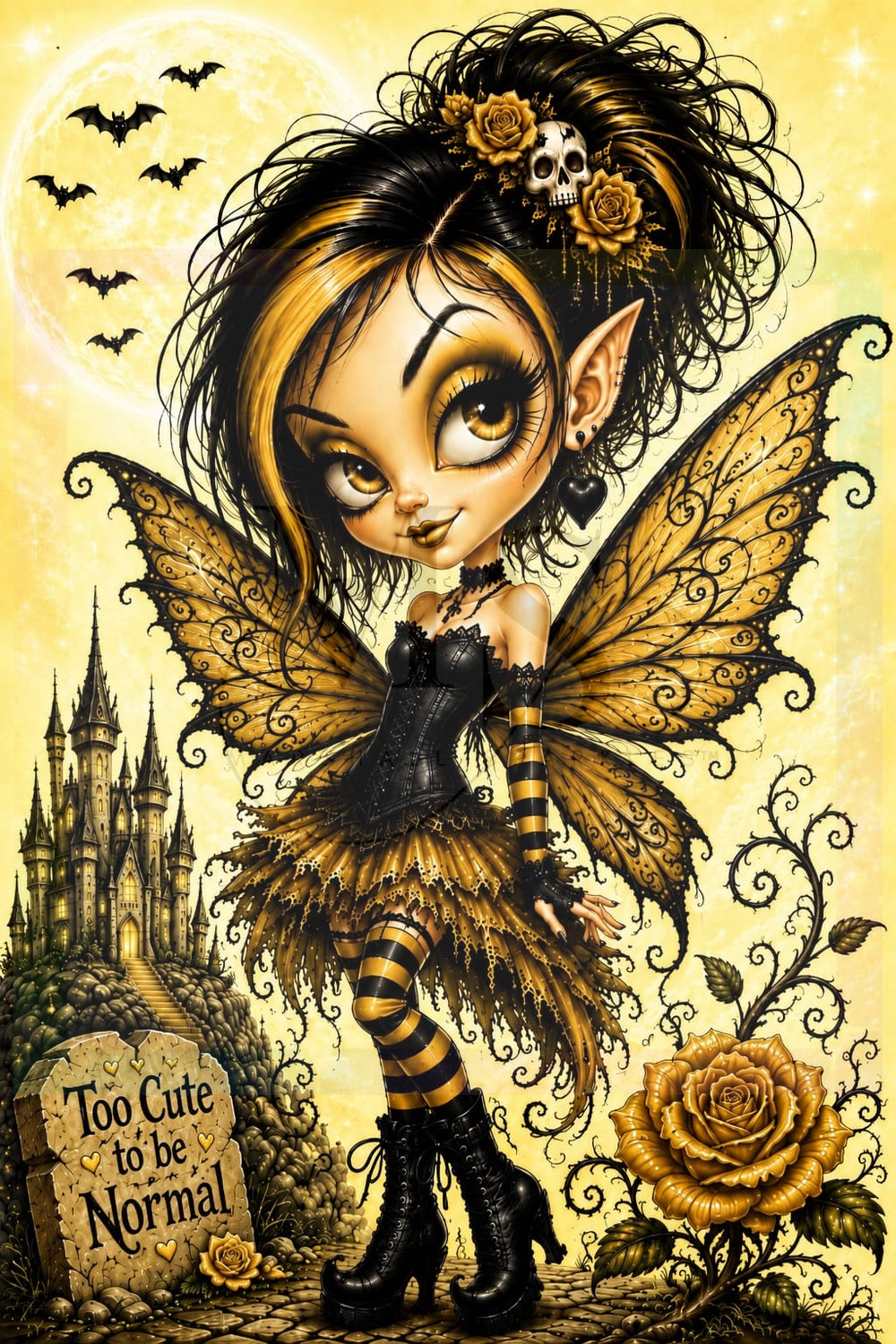 Yellow Gothic Fairy © 50x75 by NAT Art Creations