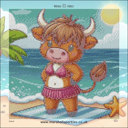 12 Months of Highland Cows © 30x30 free birthday canvas