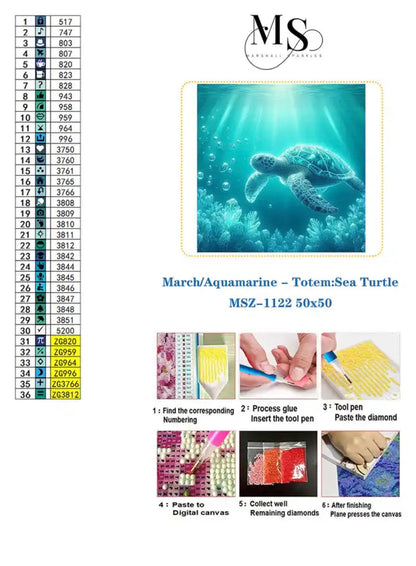 March/Aquamarine - Totem:Sea Turtle © 50x50