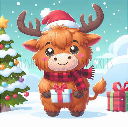 12 Months of Highland Cows © 30x30 free birthday canvas