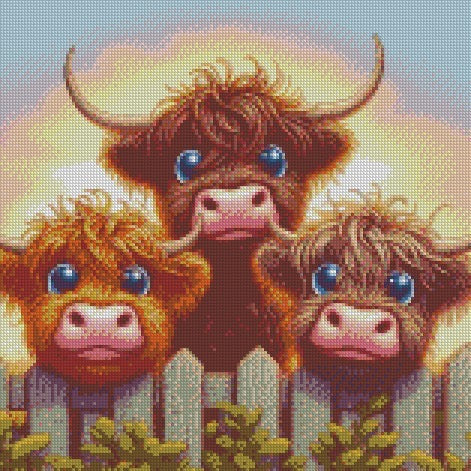 Over the Fence - Highland Cow © 40x40 (print to order)