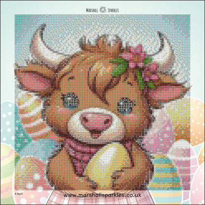 12 Months of Highland Cows © 30x30 free birthday canvas
