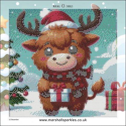 12 Months of Highland Cows © 30x30 free birthday canvas