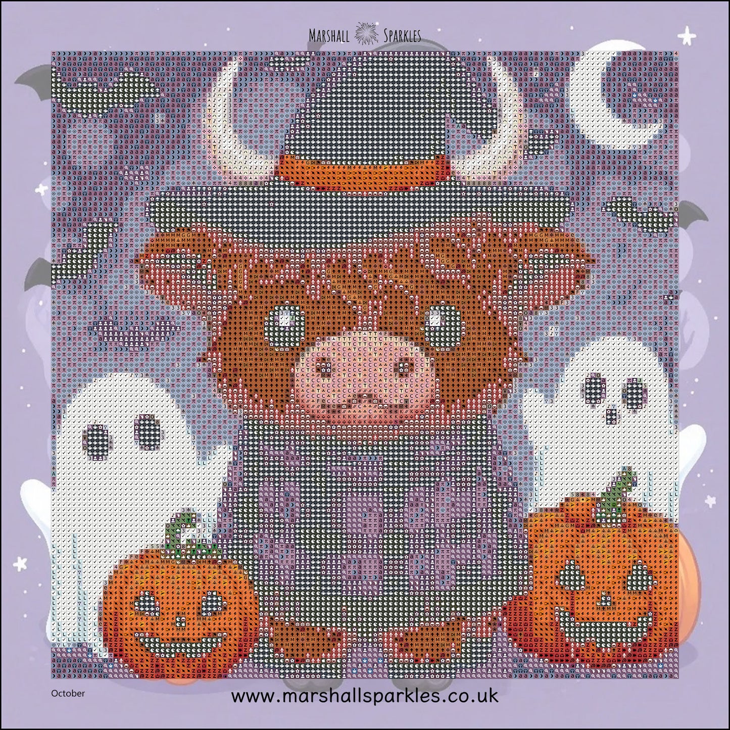 12 Months of Highland Cows © 30x30 free birthday canvas