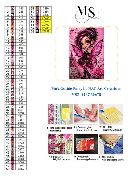 Pink Gothic Fairy © 50x75 by NAT Art Creations