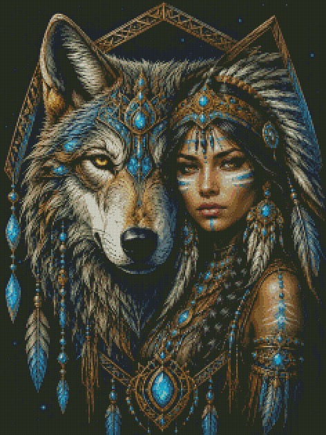 Azure Spirit Guardian © 60x80 by CrazyLoneWolf
