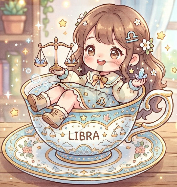 The Teacup Zodiac - Libra ©  50x50 by RG Designs