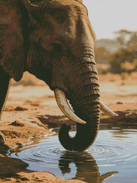 Elephant Watering Hole © 60x80
