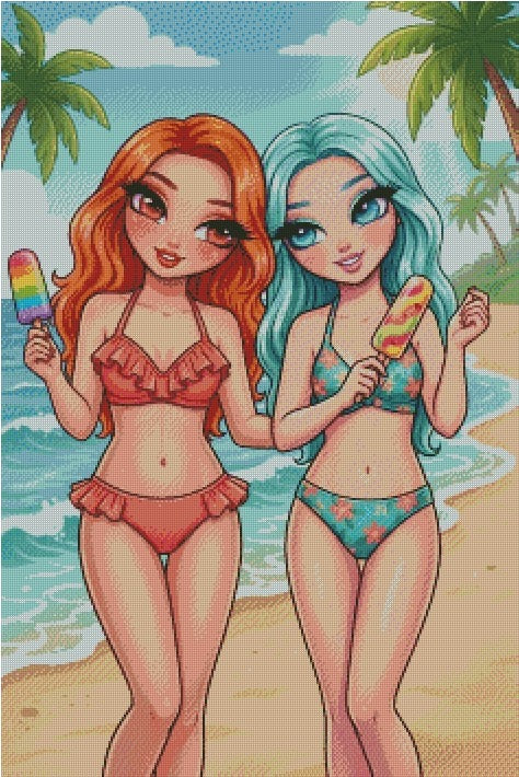 Beach Besties © 60x90