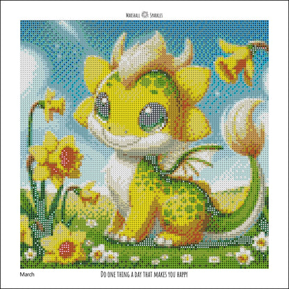 12 Months of Dragons ( 13 canvas, Free Birthday Dragon) © 30x30