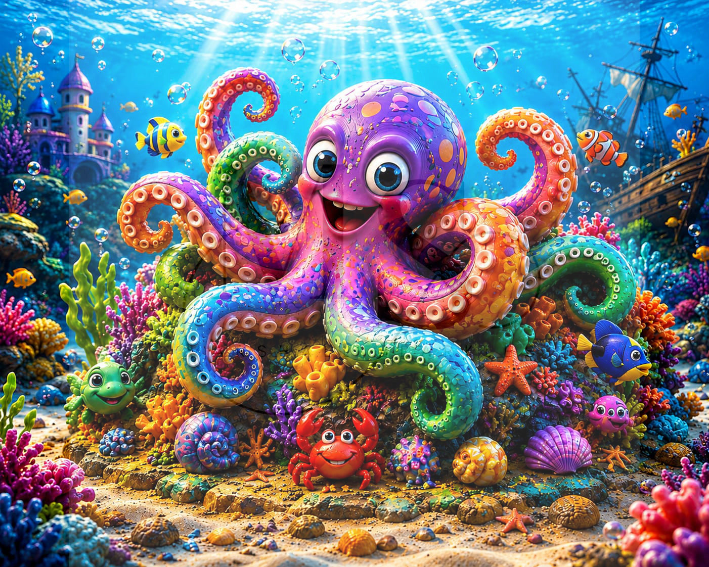 Rainbow Reef Octopus © 75x60 by CrazyLoneWolf