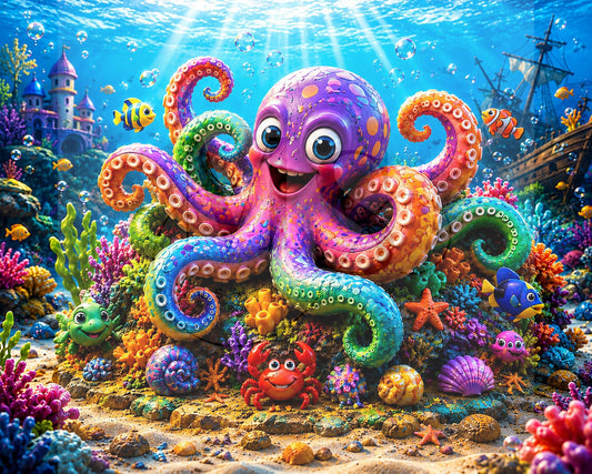 Rainbow Reef Octopus © 75x60 by CrazyLoneWolf
