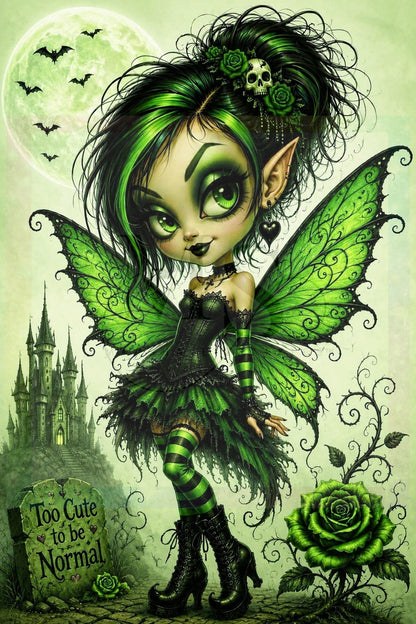 Green Gothic Fairy © 50x75 by NAT Art Creations