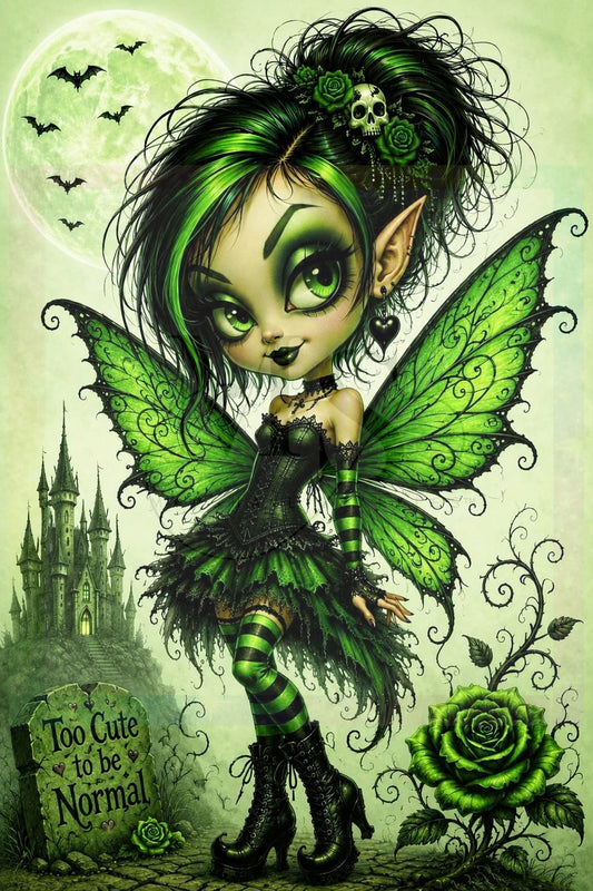 Green Gothic Fairy © 50x75 by NAT Art Creations