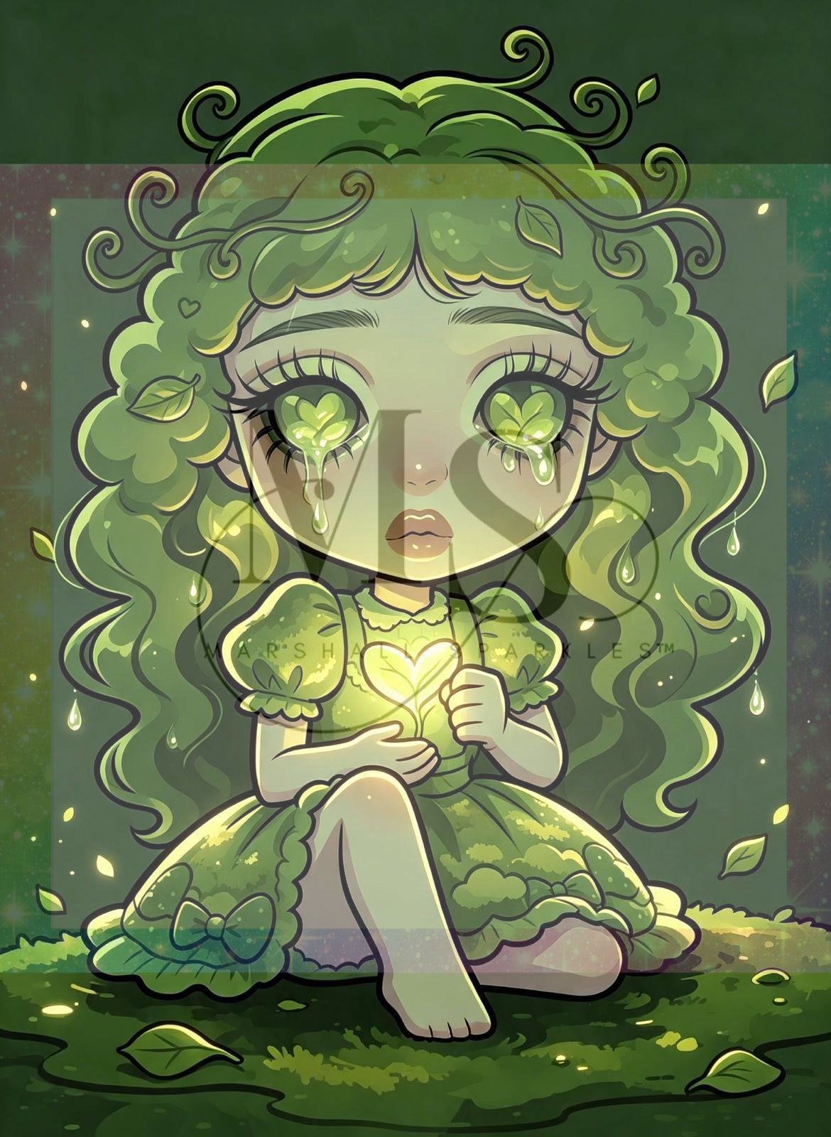 Lunara Leafglow © 50x65 with Neon Drills