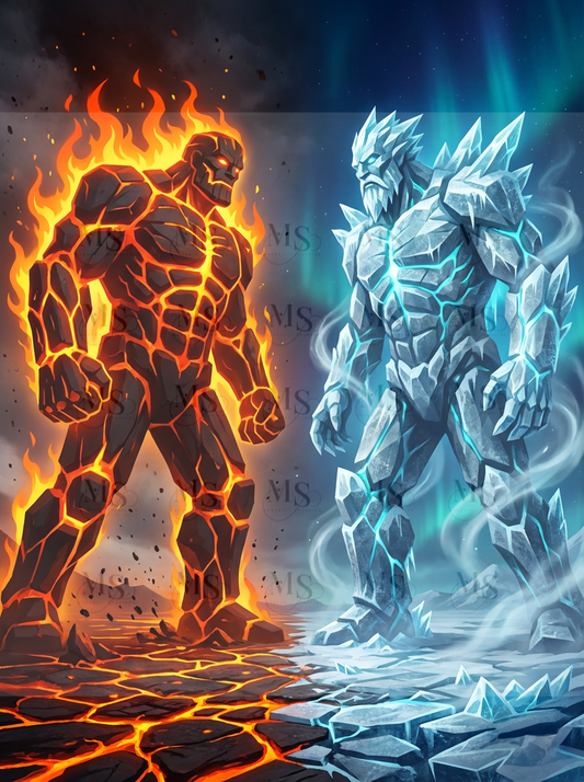 Fire & Ice Beasts © 60x80