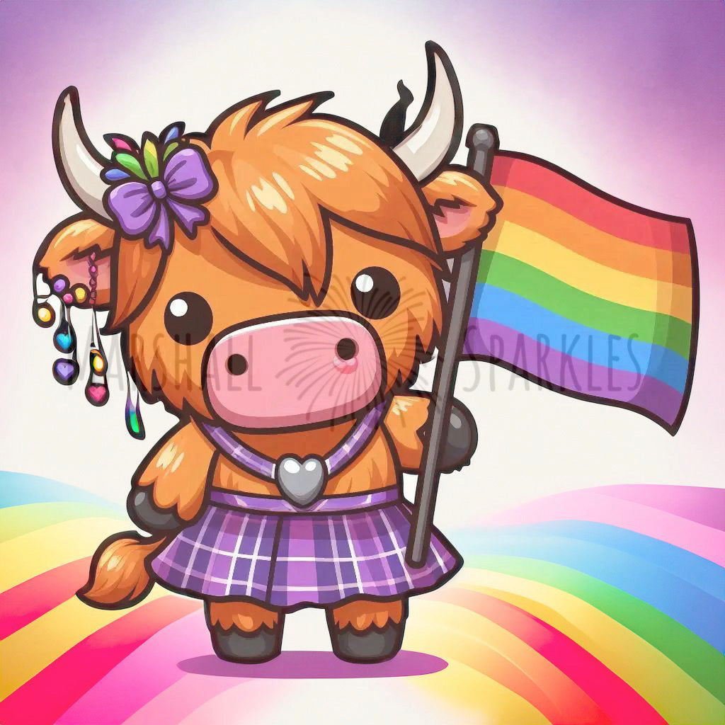 12 Months of Highland Cows © 30x30 free birthday canvas