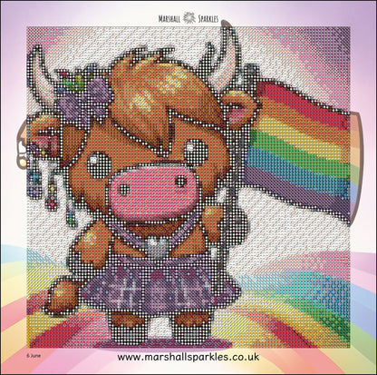 12 Months of Highland Cows © 30x30 free birthday canvas