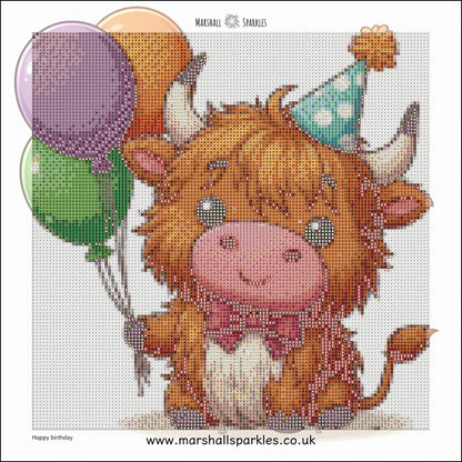 12 Months of Highland Cows © 30x30 free birthday canvas
