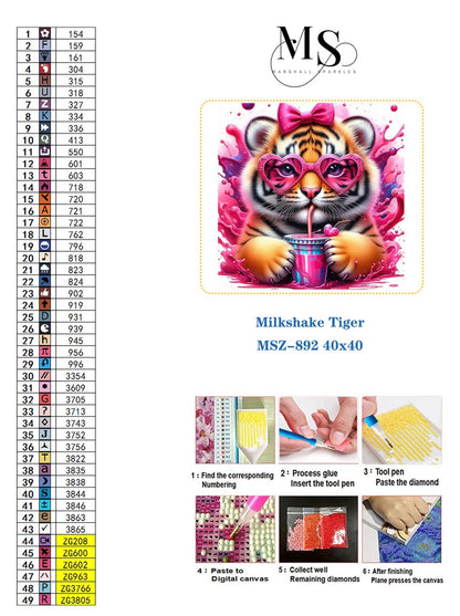 June Milkshake Tiger © 40x40 Square Fairy Drill