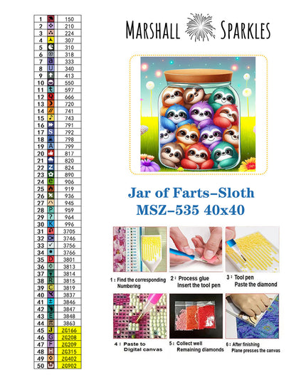 Jar of Farts - Sloth  40X40  (print to order)