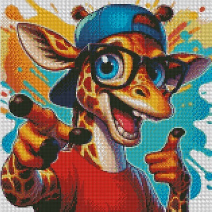 Giraffe Cap Glasses © Square Fairy Drill 40x40