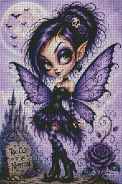 Purple Gothic Fairy © 50x75 by NAT Art Creations