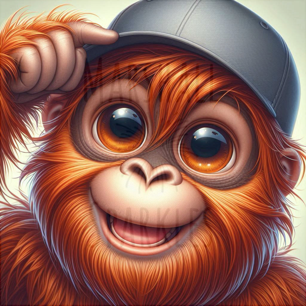 Cap Crew - Orangutan © 40x40 - (print to order)