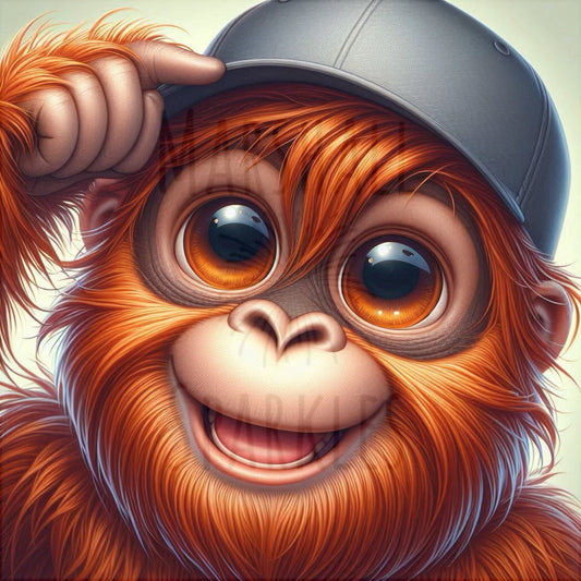 Cap Crew - Orangutan © 40x40 - (print to order)