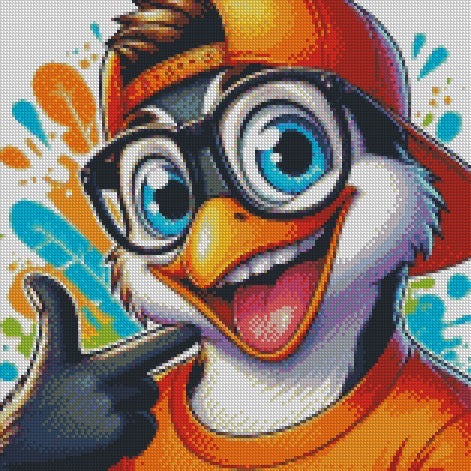 June Penguin Cap Glasses © Square Fairy Drill 40x40