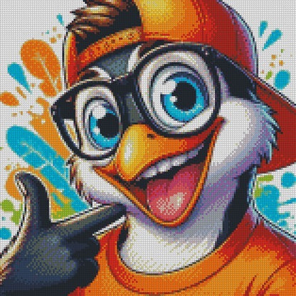 June Penguin Cap Glasses © Square Fairy Drill 40x40