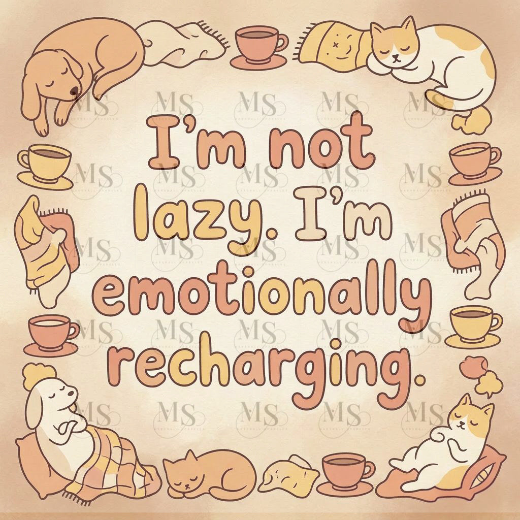 I’m not lazy, I’m emotionally recharging © 50x50