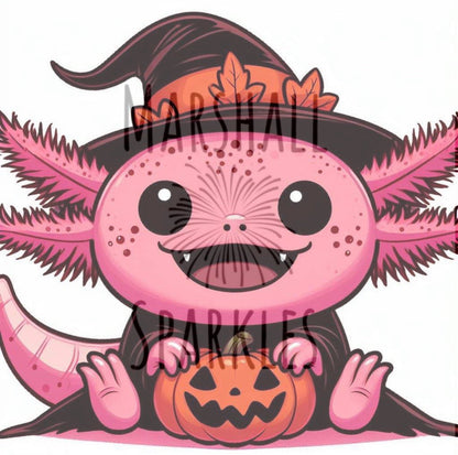 Halloween Axolotl © 40x40 (print to order)