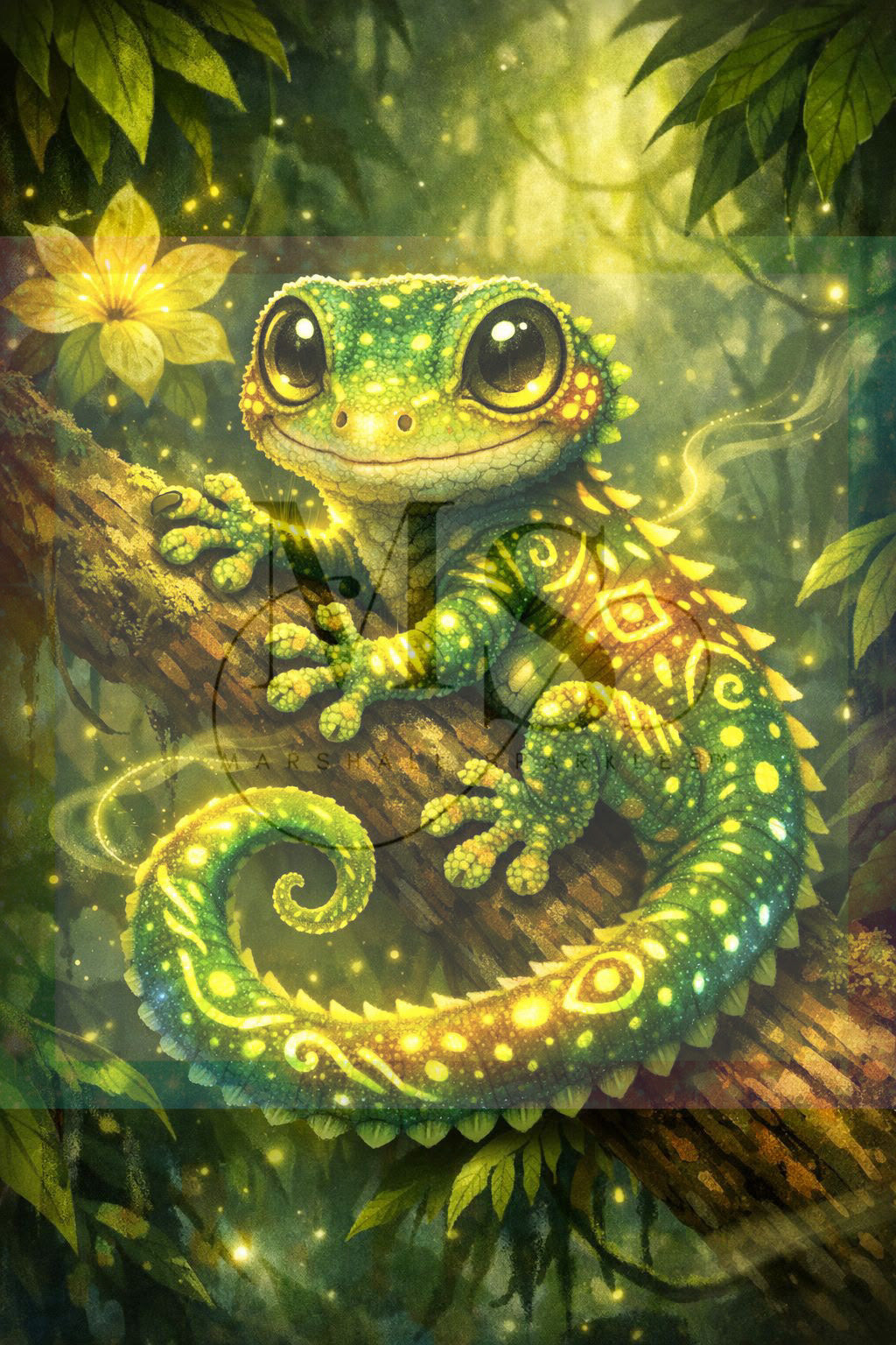 Jungle Gekko © 30x40 Pearl Painting