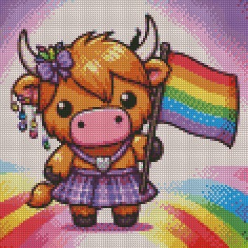 12 Months of Highland Cows © 30x30 free birthday canvas