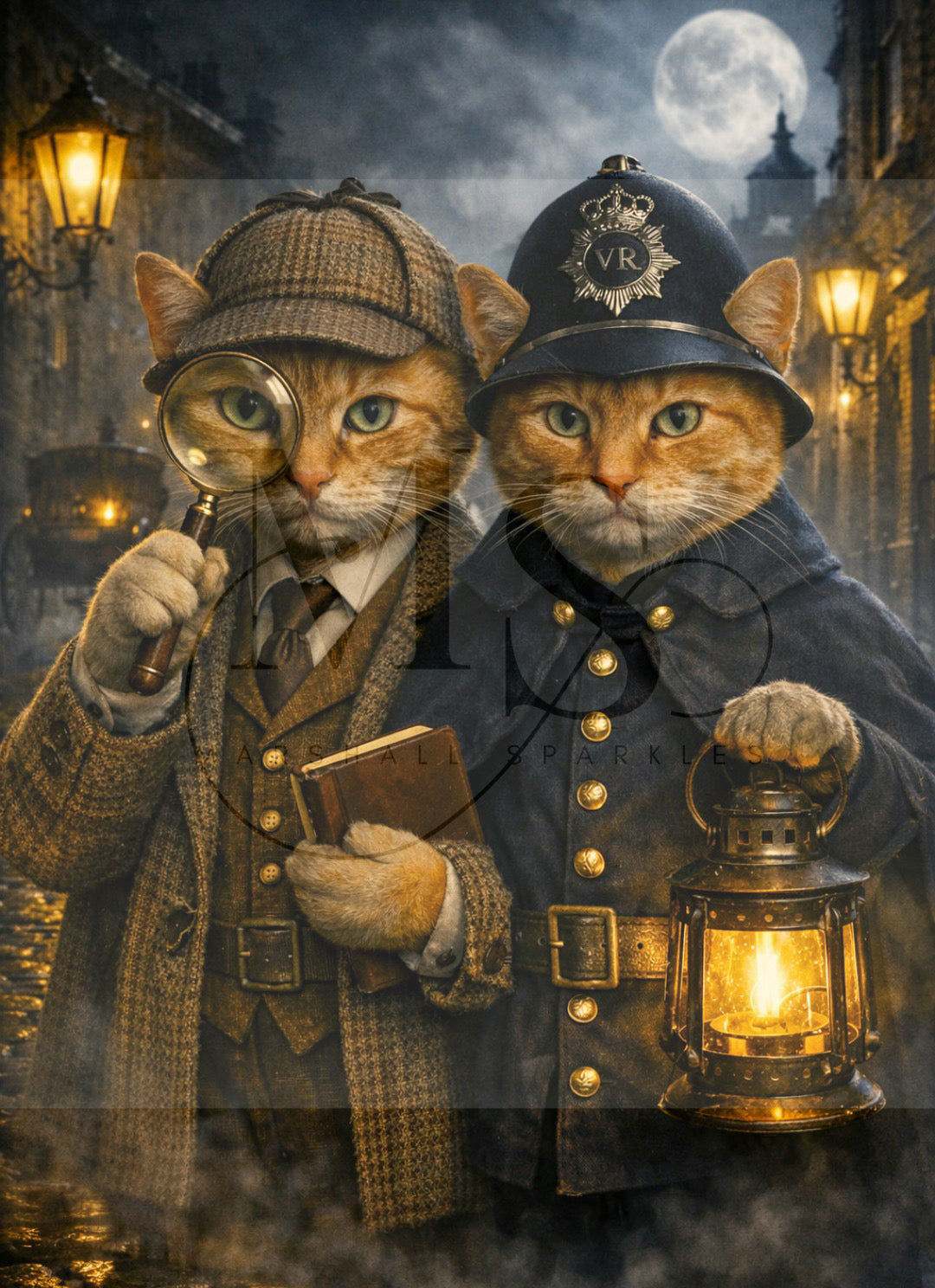Detective Simba & Constable Bruce © 60x85  by NAT Art Creations
