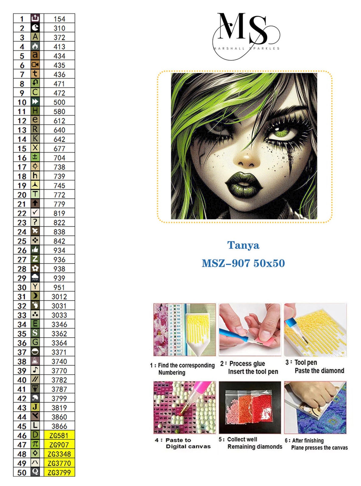 Tanya © 50x50 Square Sparkles Drill™